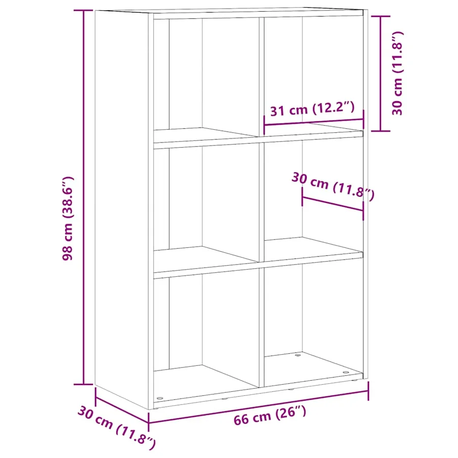 Bibliothèque/Buffet chêne artisanal 66x30x98 cm bois ingénierie - 11