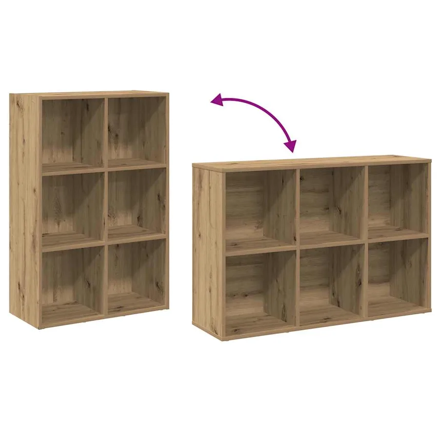 Bibliothèque/Buffet chêne artisanal 66x30x98 cm bois ingénierie - 8