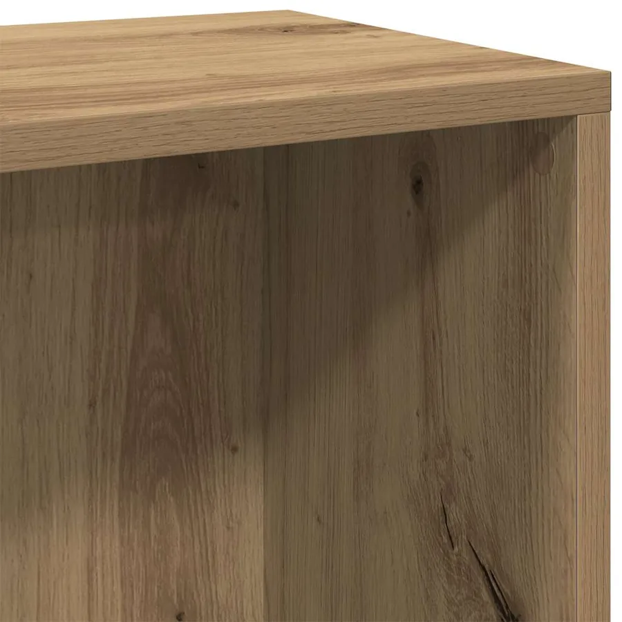 Bibliothèque/Buffet chêne artisanal 66x30x98 cm bois ingénierie - 9