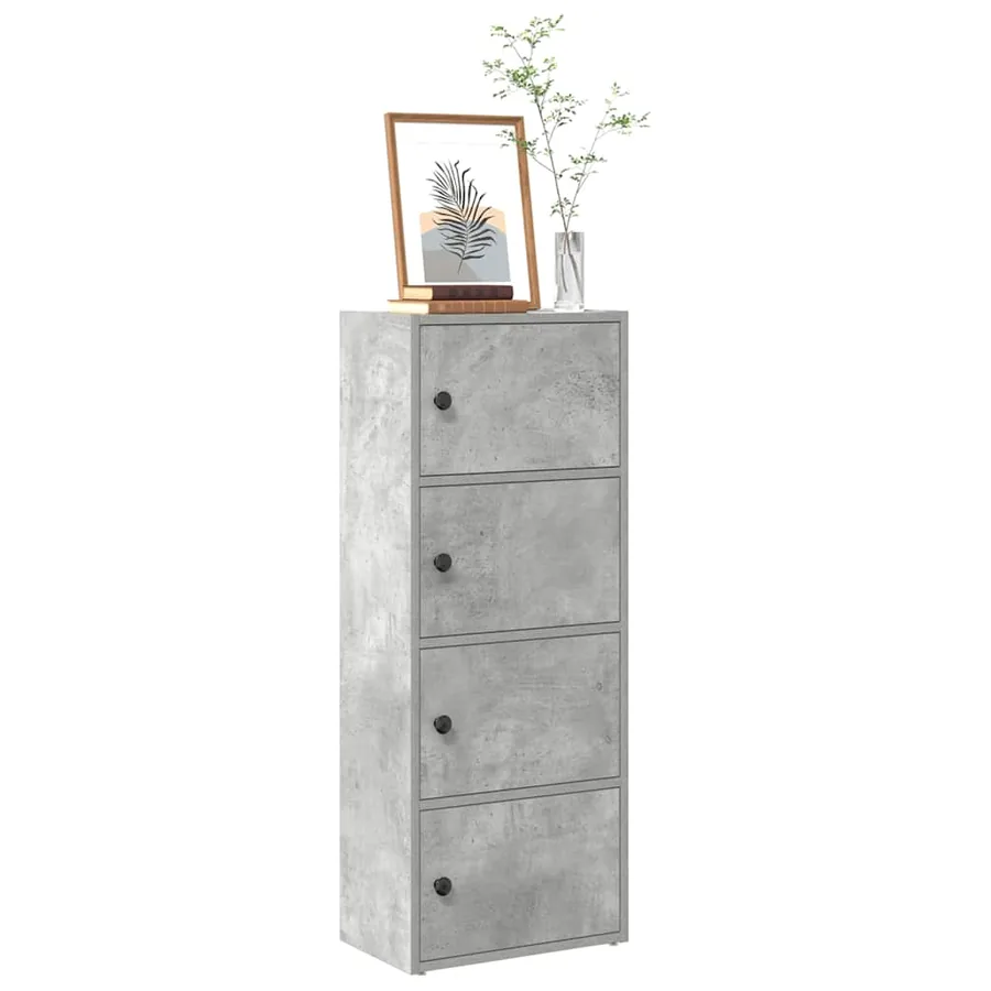 Bibliothèque gris béton 40x24x102 cm bois d'ingénierie