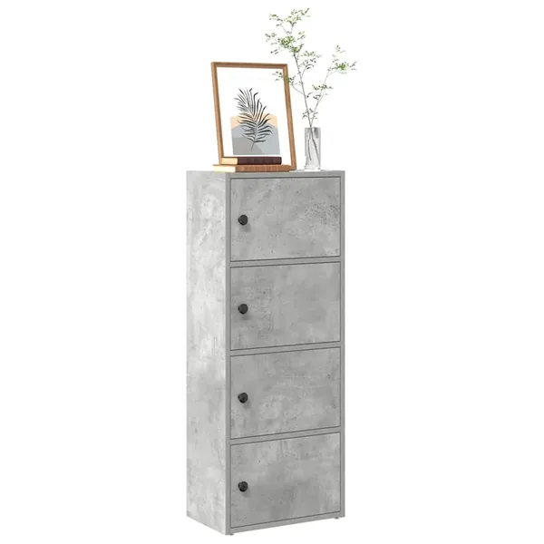 Bibliothèque gris béton 40x24x102 cm bois d'ingénierie