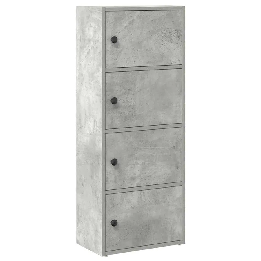 Bibliothèque gris béton 40x24x102 cm bois d'ingénierie - 2