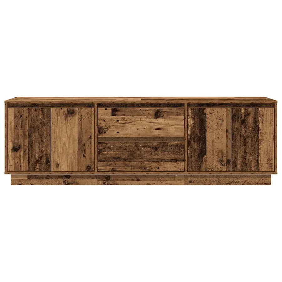 Meuble TV avec éclairage LED vieux bois 160,5x41x50 cm - 7