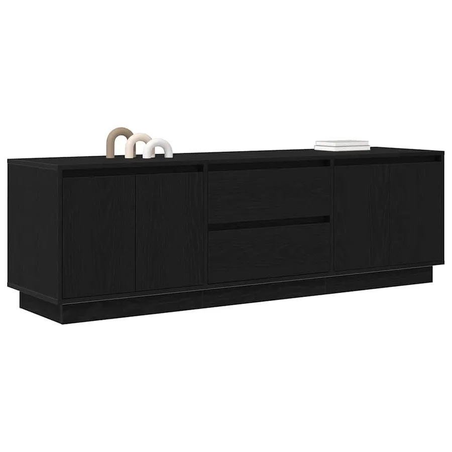 Meuble TV avec lumières LED chêne noir 160,5x41x50 cm - 5