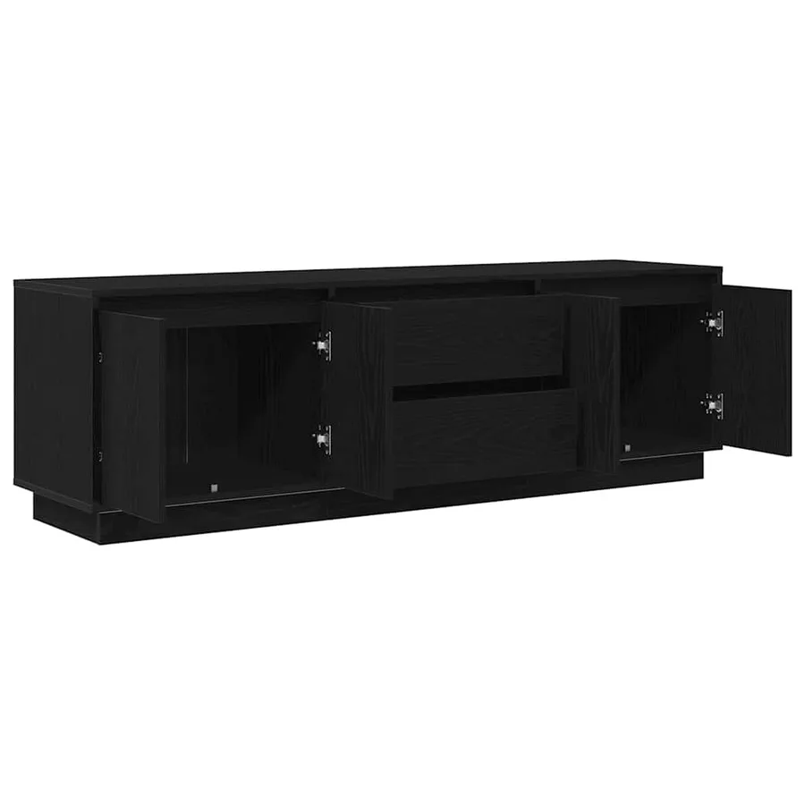 Meuble TV avec lumières LED chêne noir 160,5x41x50 cm - 6