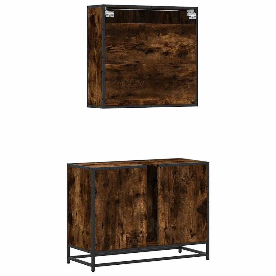 Ensemble de meubles de salle de bain 2 pcs Chêne fumé - 7