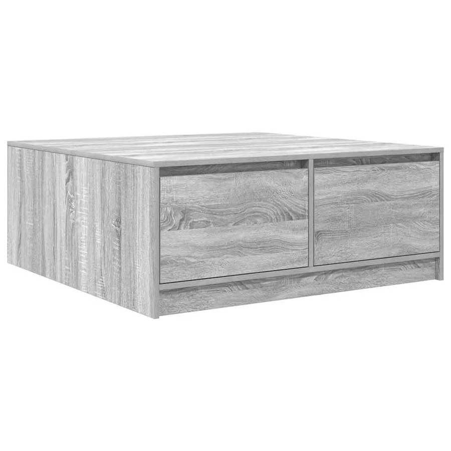 Table basse avec tiroirs sonoma gris 100x100x40 cm - 2