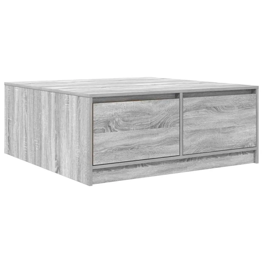 Table basse avec tiroirs sonoma gris 100x100x40 cm - 8