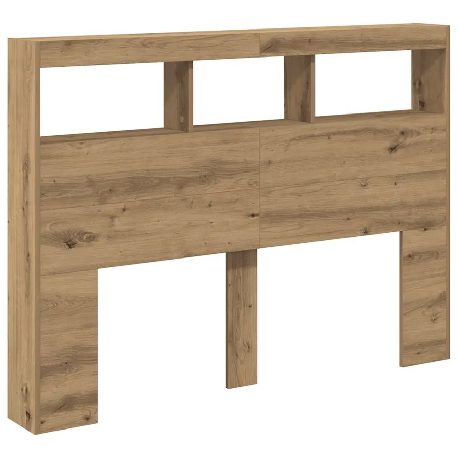 Armoire tête de lit avec LED chêne artisanal 140x17x102 cm - 6