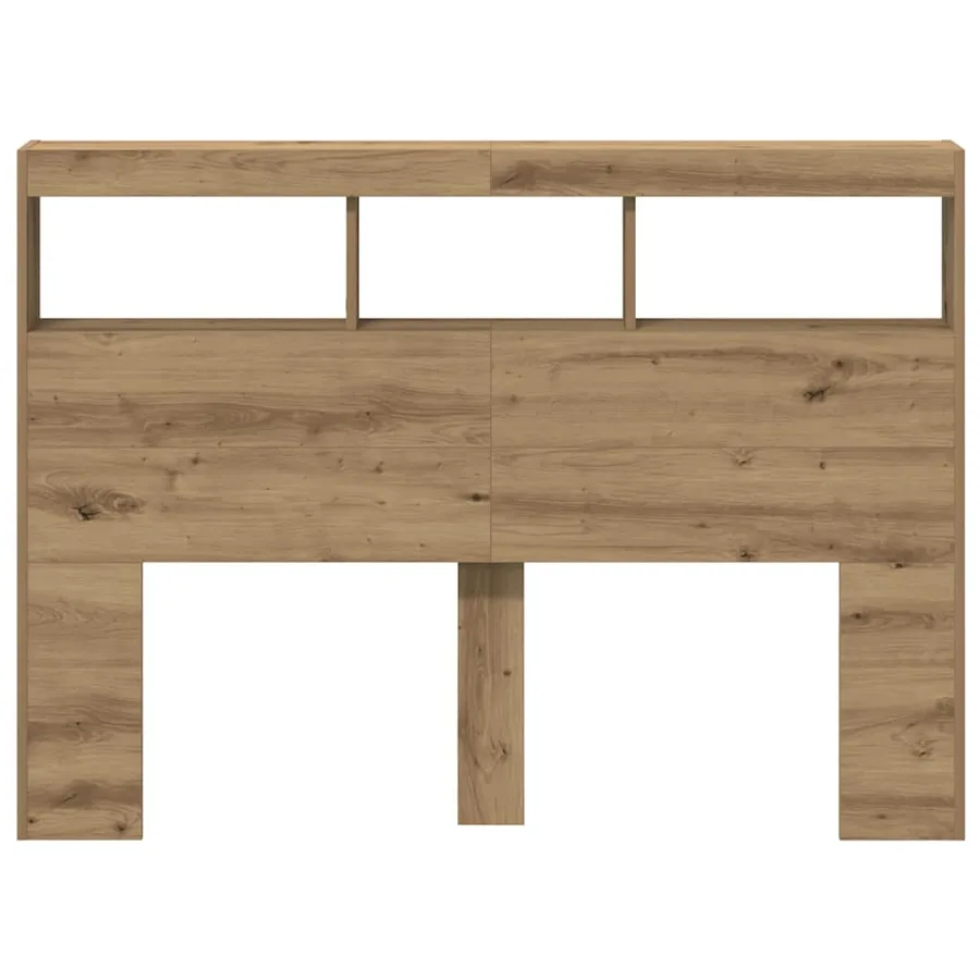 Armoire tête de lit avec LED chêne artisanal 140x17x102 cm - 7