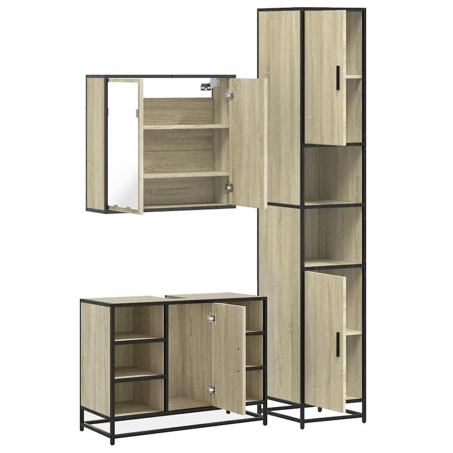 Ensemble de meubles de salle de bain 3 pcs chêne sonoma - 8