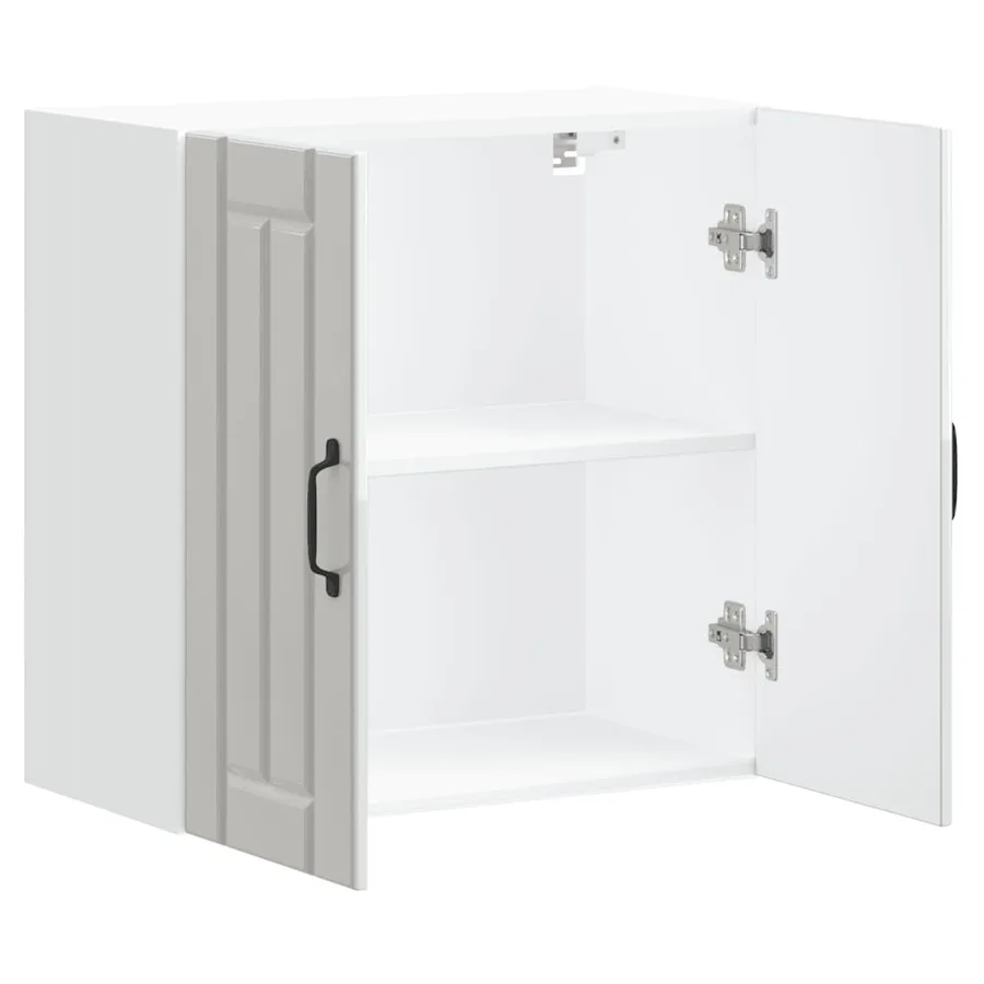 Armoire murale de cuisine Lucca blanc brillant bois ingénierie - 6