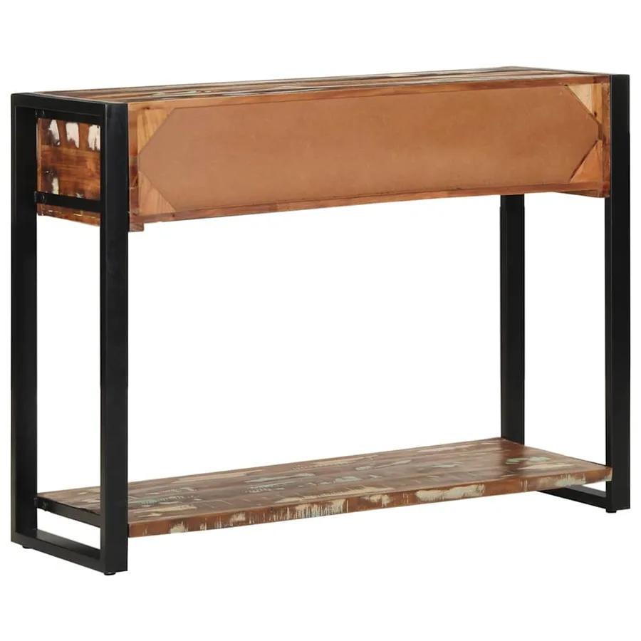 Table console multicolore 100x35x75 cm bois massif récupération - 5