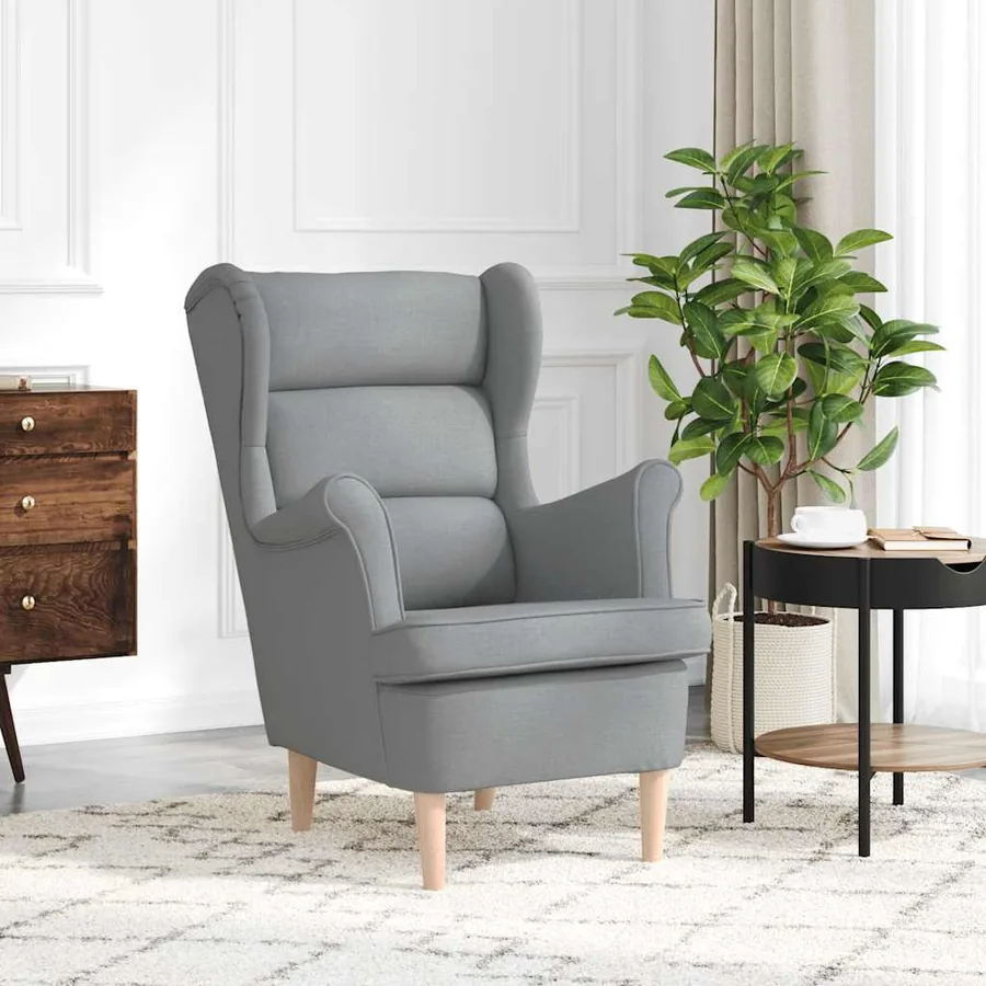 Fauteuil gris clair 74x84x100 cm tissu