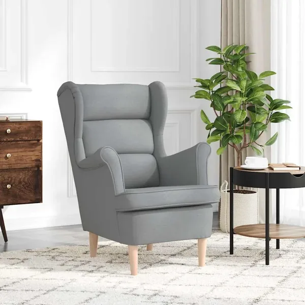 Fauteuil gris clair 74x84x100 cm tissu
