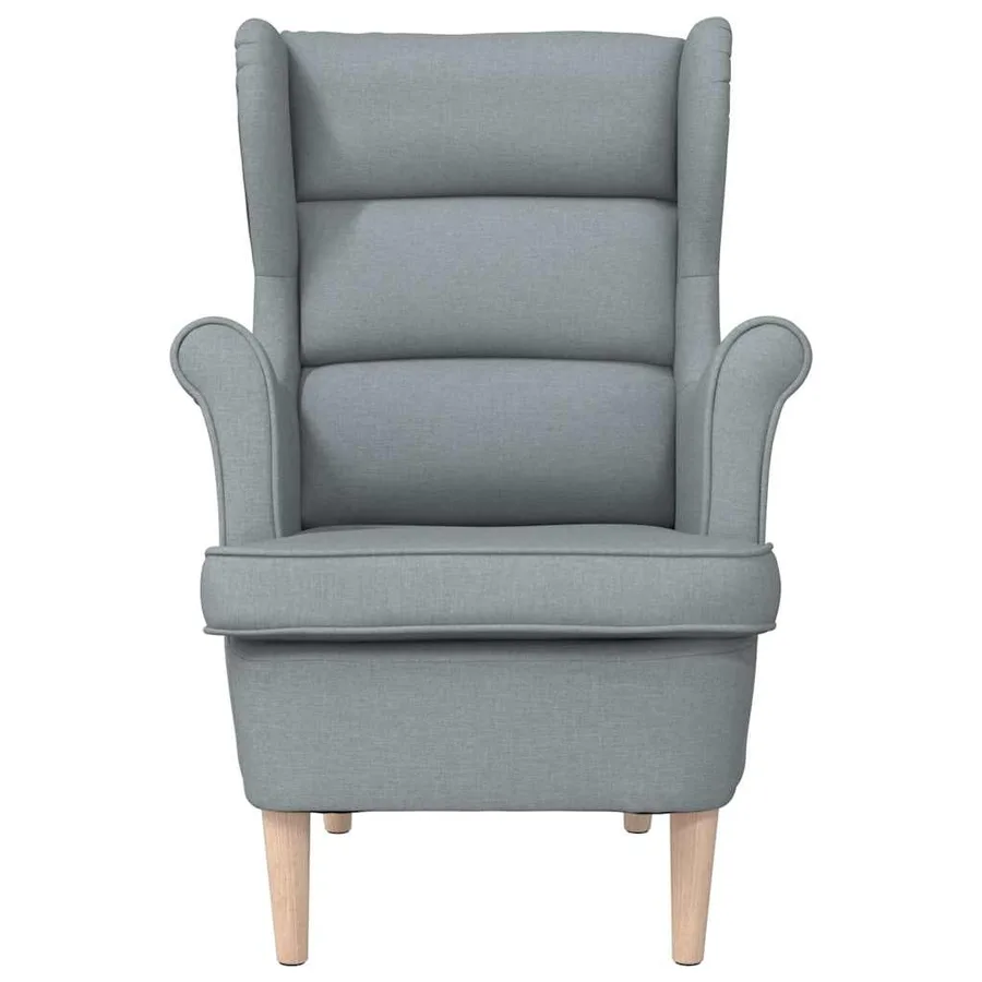 Fauteuil gris clair 74x84x100 cm tissu - 4