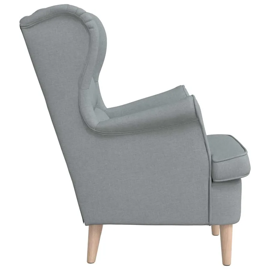 Fauteuil gris clair 74x84x100 cm tissu - 5
