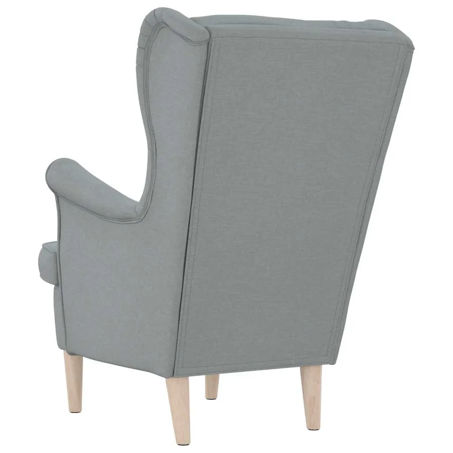 Fauteuil gris clair 74x84x100 cm tissu - 6