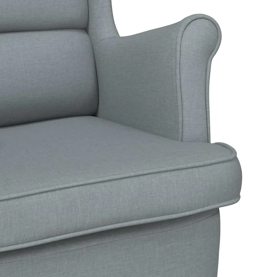 Fauteuil gris clair 74x84x100 cm tissu - 7