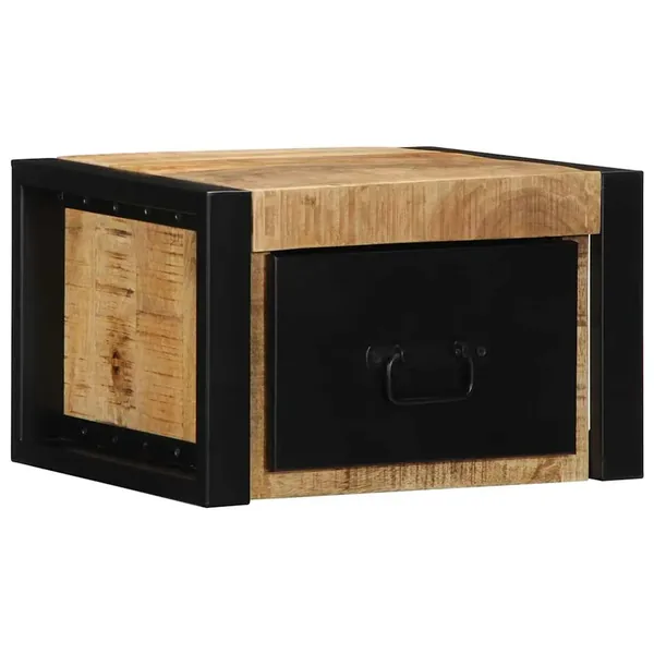 Tables de chevet 2 pcs 40x35x25 cm bois de manguier massif brut