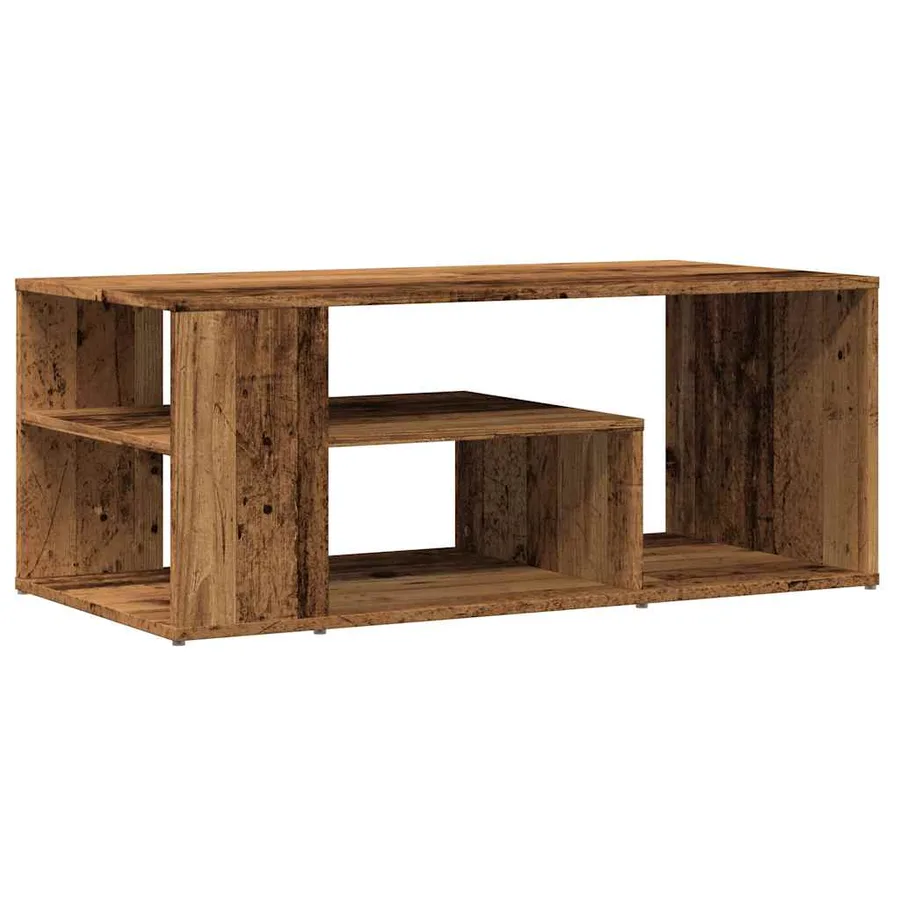 Table d'appoint vieux bois 100x50x40 cm bois d'ingénierie - 2