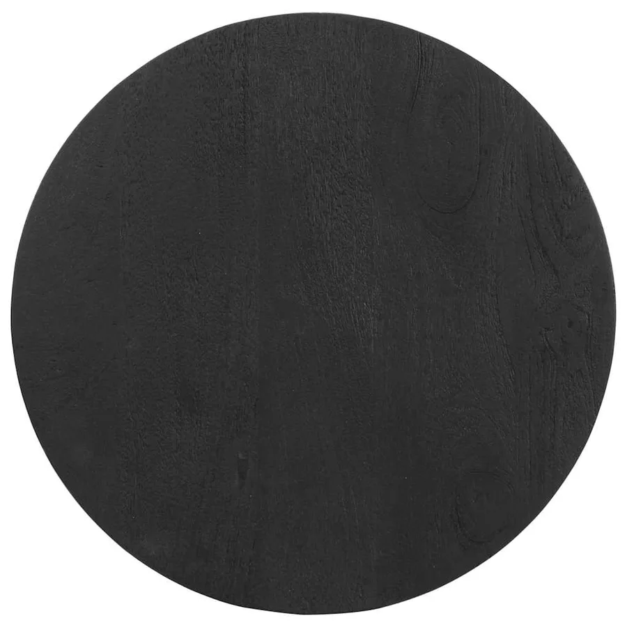 Table d'appoint noir Ø50x40 cm bois de manguier massif - 4