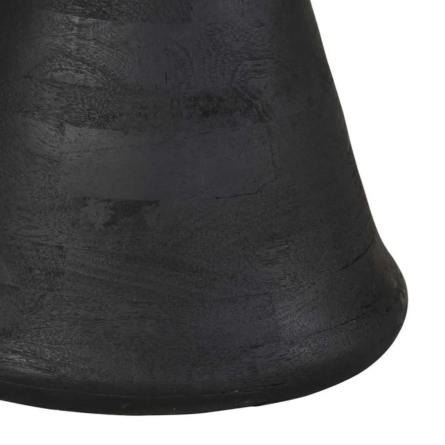 Table d'appoint noir Ø50x40 cm bois de manguier massif - 6