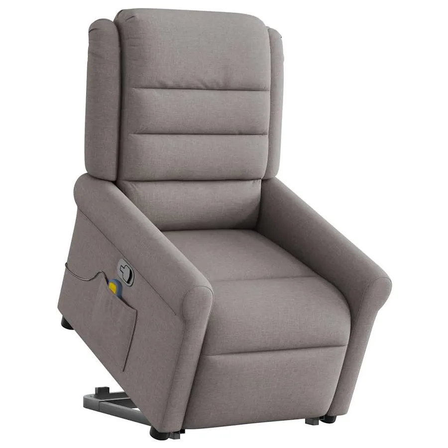 Fauteuil inclinable de massage Taupe Tissu - 3
