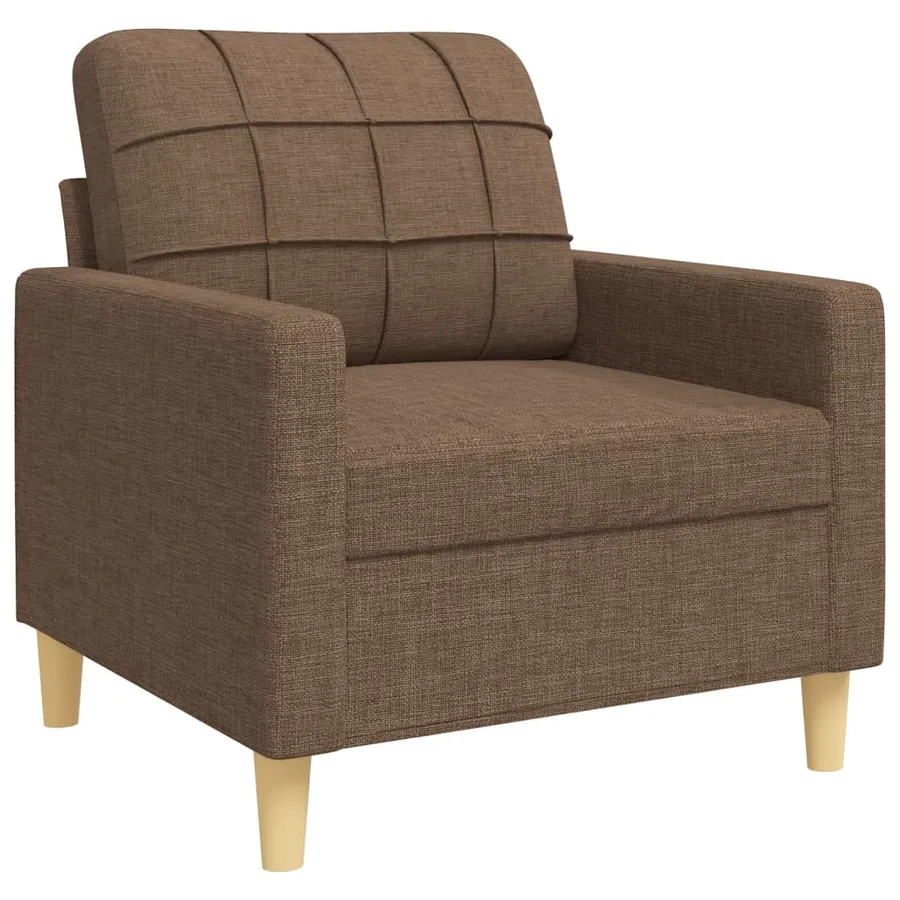 Ensemble de canapés 3 pcs avec coussins décoratifs marron tissu - 4