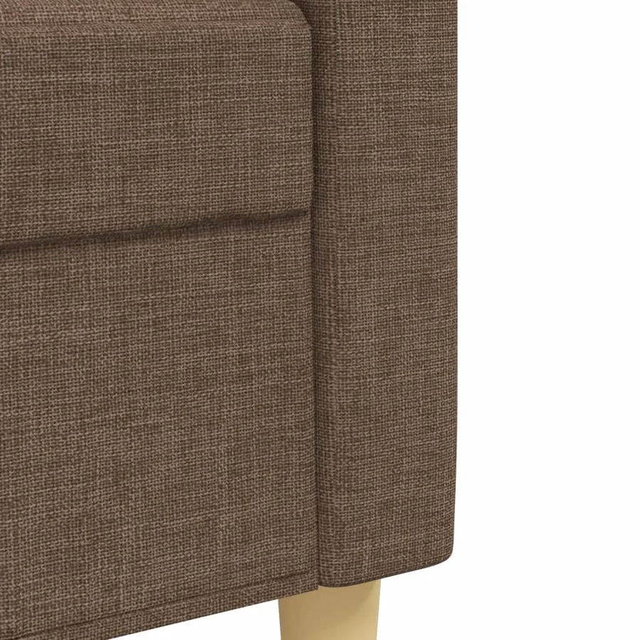Ensemble de canapés 3 pcs avec coussins décoratifs marron tissu - 8