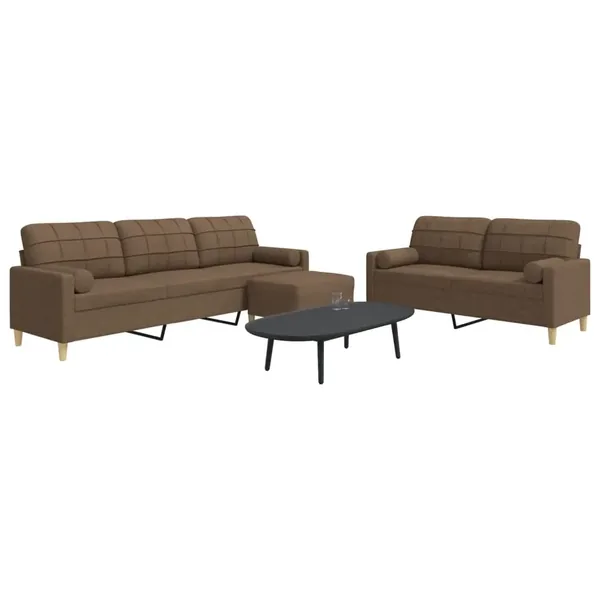 Ensemble de canapés 3 pcs repose-pied et coussins décoratifs