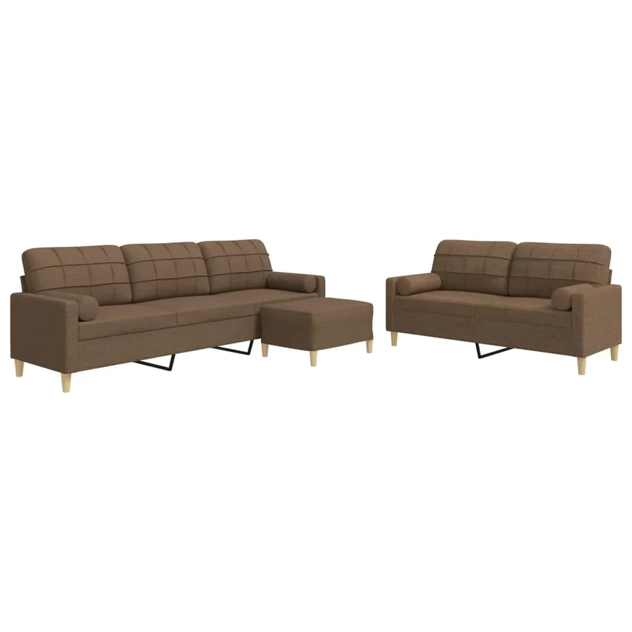Ensemble de canapés 3 pcs repose-pied et coussins décoratifs - 2