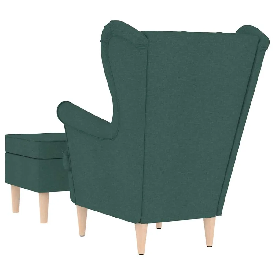 Fauteuil avec repose-pied Vert foncé Tissu - 6