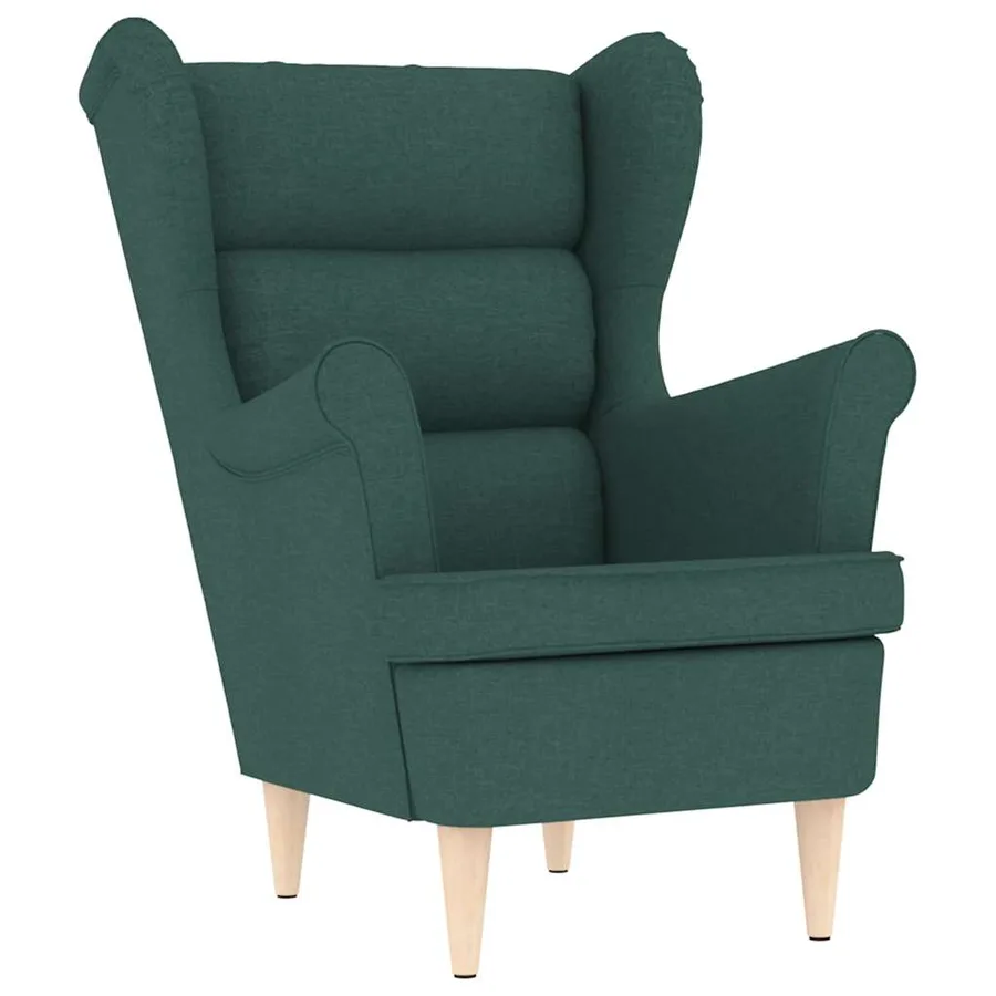 Fauteuil avec repose-pied Vert foncé Tissu - 7