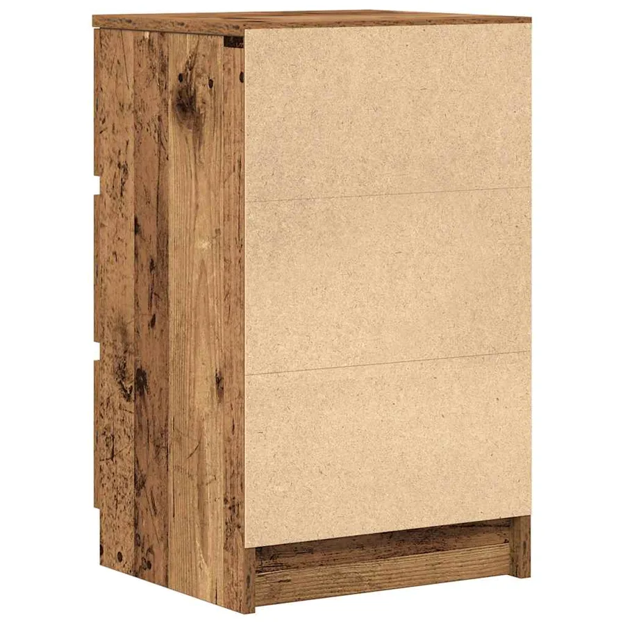 Table de chevet avec 3 tiroirs vieux bois 39x35x65 cm - 8