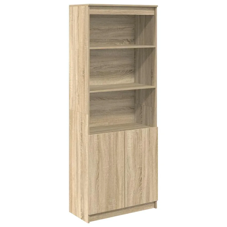 Buffet haut chêne sonoma 70x35x180 cm bois d'ingénierie - 2