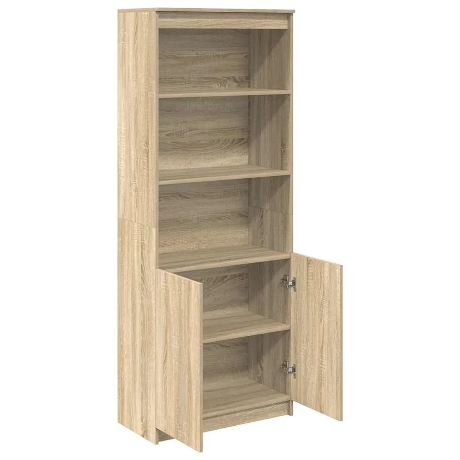 Buffet haut chêne sonoma 70x35x180 cm bois d'ingénierie - 5