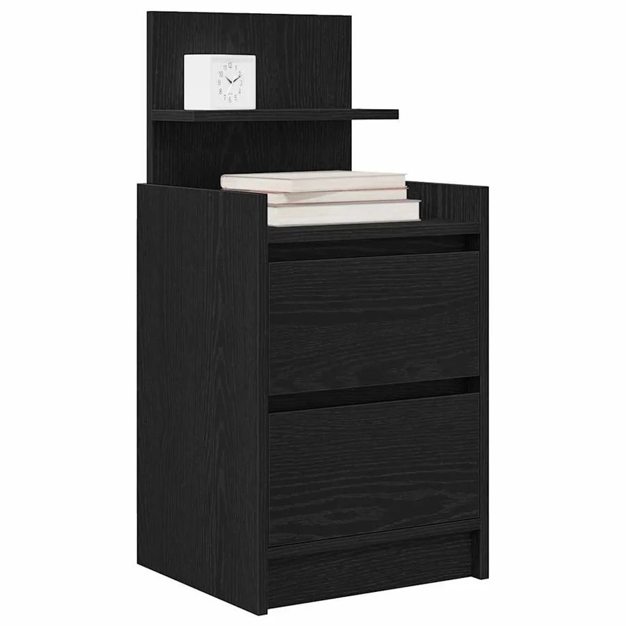 Tables de chevet avec 2 tiroirs 2 pcs chêne noir 38x34x80 cm - 4
