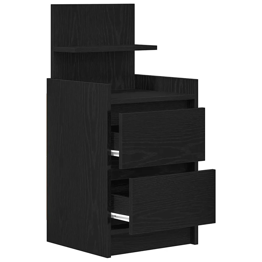 Tables de chevet avec 2 tiroirs 2 pcs chêne noir 38x34x80 cm - 6