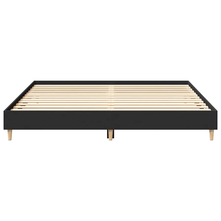 Cadre de lit sans matelas noir 200x200 cm bois d'ingénierie - 5