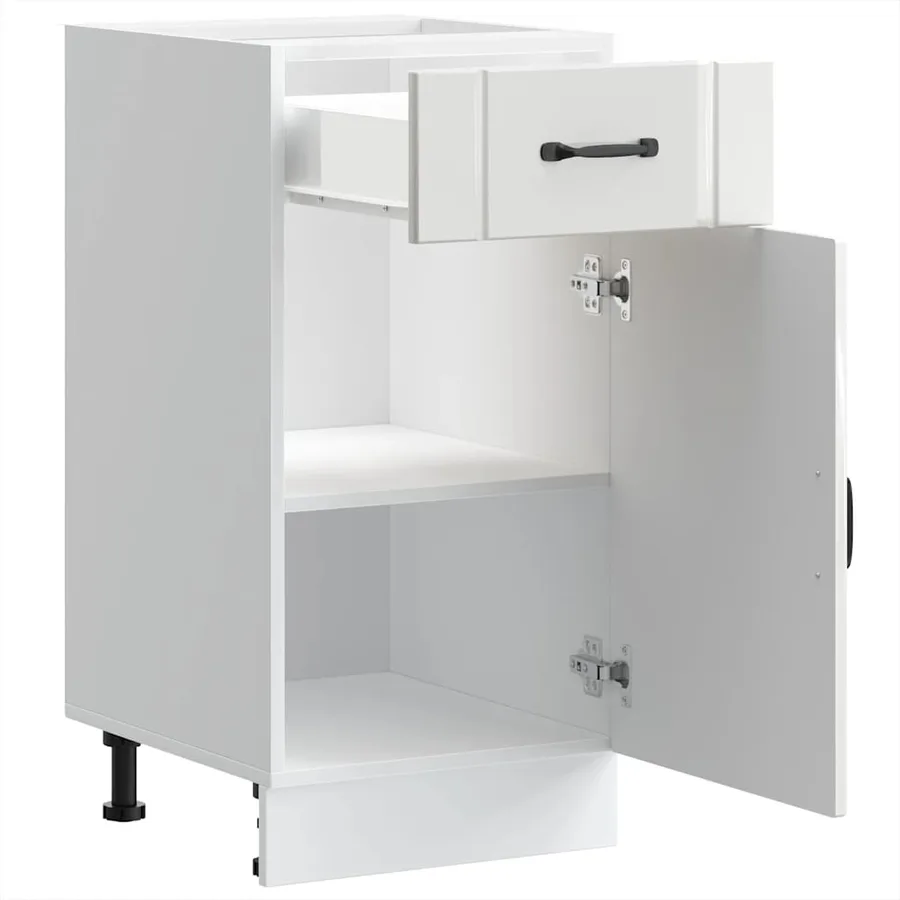 Armoire de cuisine Lucca blanc brillant bois ingénierie - 5