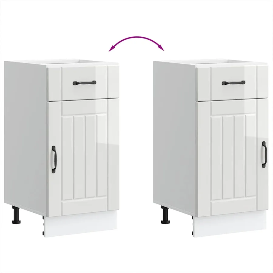 Armoire de cuisine Lucca blanc brillant bois ingénierie - 8