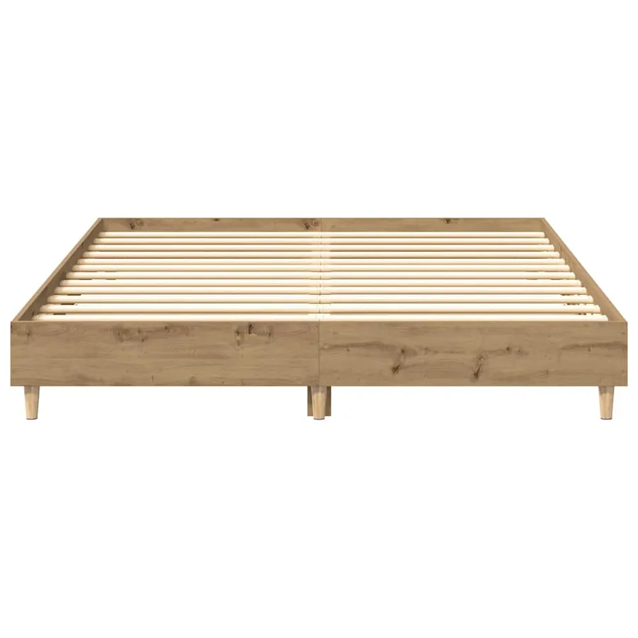 Cadre de lit sans matelas chêne artisanal 150x200 cm - 5