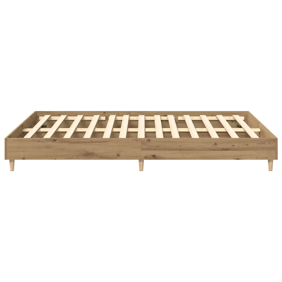 Cadre de lit sans matelas chêne artisanal 150x200 cm - 6