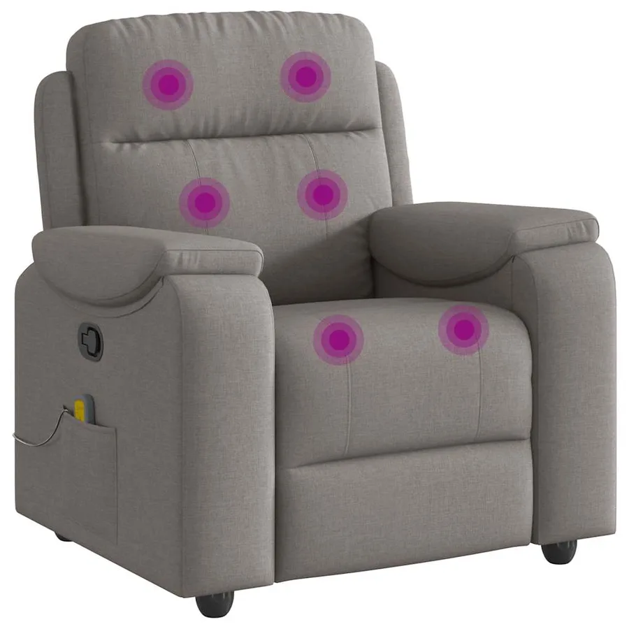Fauteuil de massage inclinable Taupe Tissu - 6