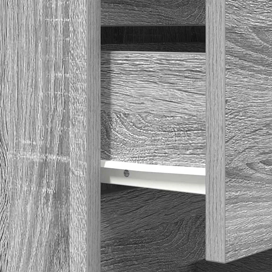 Table de chevet avec 3 tiroirs sonoma gris 39x35x65 cm - 10
