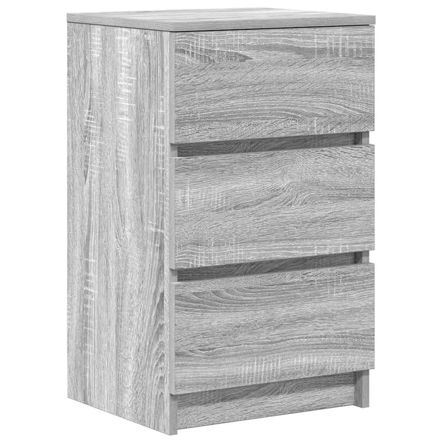 Table de chevet avec 3 tiroirs sonoma gris 39x35x65 cm - 2