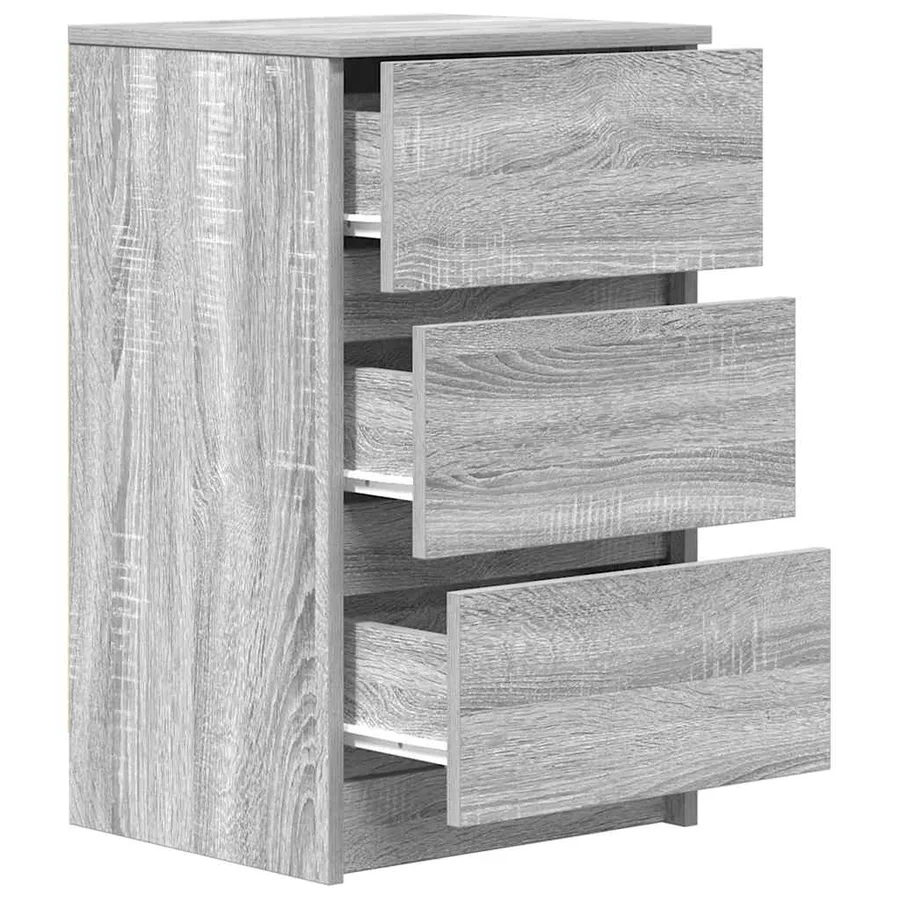 Table de chevet avec 3 tiroirs sonoma gris 39x35x65 cm - 5