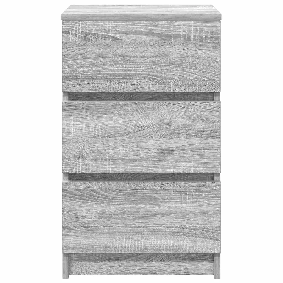 Table de chevet avec 3 tiroirs sonoma gris 39x35x65 cm - 6