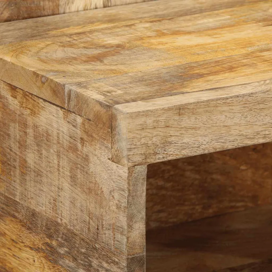 Table de chevet 50x27x50 cm bois massif de manguier brut - 5
